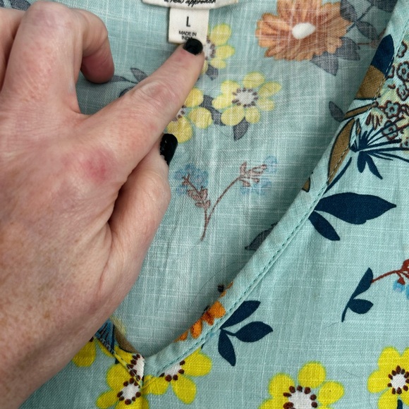 Crown & Ivy Floral Dress with Blue and Orange Accents - Picture 3 of 4